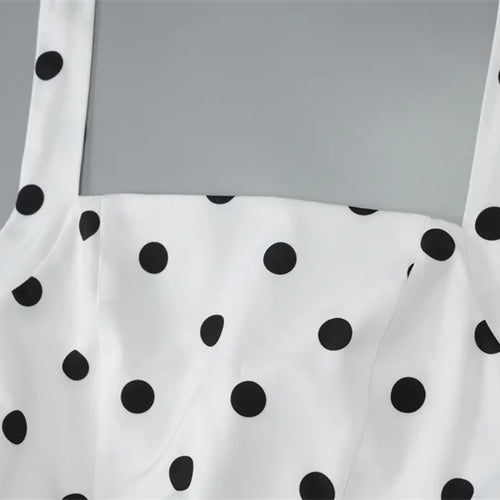 Load image into Gallery viewer, Halter Print Polka Dot Mini Dress Women Fashion Off-shoulder Sleeveless Backless High Waist A-line Club Party Dress
