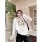 Autumn Winter 2025 Beige Velvet Embroidered Elegant Pullover Fashion Short Hooded Sweatshirt Women Trendy Long Sleeve Tops Retro