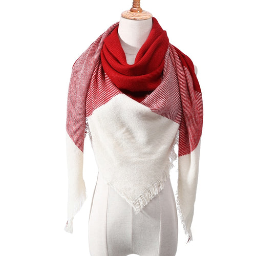 Load image into Gallery viewer, Designer Knitted Spring Winter Women Scarf Plaid Warm Cashmere Scarves Shawls Luxury Brand Neck Bandana Pashmina Lady Wrap
