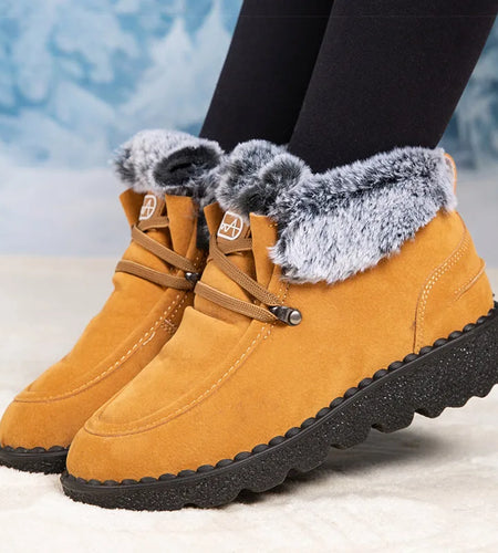 Boots 2025 New Women's Winter Boots Snow Botas Mujer Low Heels Ankle Boots With Fur Warm Winter Footwear Female Fur Shoes Woman