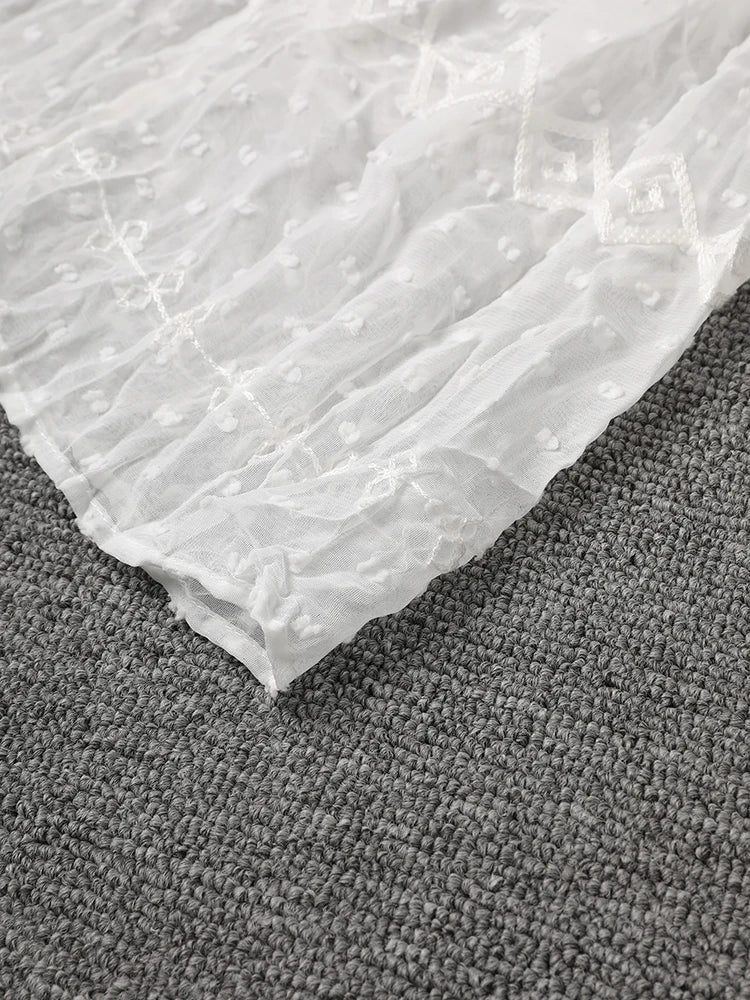 Women White Lace Jacquard Elegant Long Spaghetti Strap Dress New V-Neck Sleeveless Fashion Tide Spring Summer 2025 CPG3081