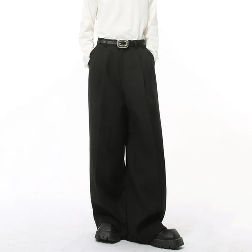 Load image into Gallery viewer, Simpel Winter Men&#39;s Casual Pants Pleated Droop Korean Style Straight Bottom Loose Wide Leg Male Trousers Trendy New 9C9211
