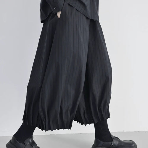 Load image into Gallery viewer, High Elastic Waist Black Striped Pleated Wide Leg Bud Pants New Trousers Women Fashion Tide Spring Autumn 2025 1DJ0832
