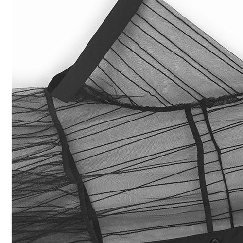 Load image into Gallery viewer, Women Black Mesh Perspective Midi Elegant Shirt Dress New Lapel Short Sleeve Fashion Tide Spring Summer 2025 1DJ0866
