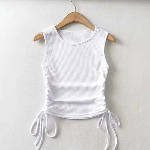 Load image into Gallery viewer, 2025 Summer NEW Arrival Women Solid Color Sexy Causal Crop Top With String Both Side Club For Fashion Ladies
