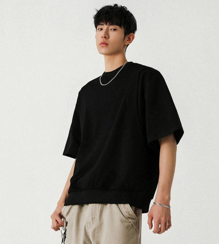 Male T-shirt New Korean Solid Color Simple Trendy O-neck Male Top Pullover Casual Half Sleeve 2025 Summer Tide 9W1301