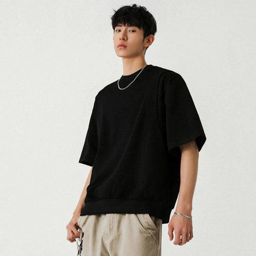 Load image into Gallery viewer, Male T-shirt New Korean Solid Color Simple Trendy O-neck Male Top Pullover Casual Half Sleeve 2025 Summer Tide 9W1301
