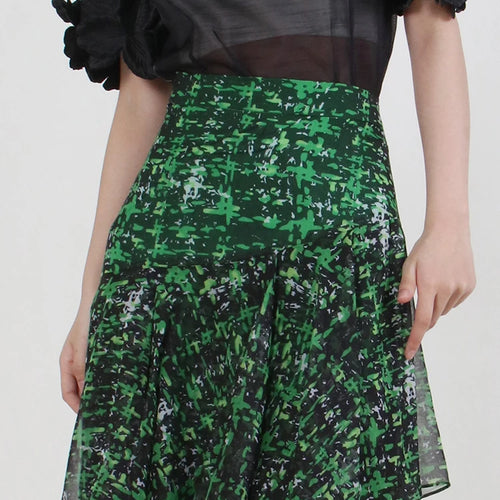 Load image into Gallery viewer, Loose Irregular Hem Skirts For Women High Waist Folds Patchwork Zipper Summer Skirt Female Fashion Style Clothing

