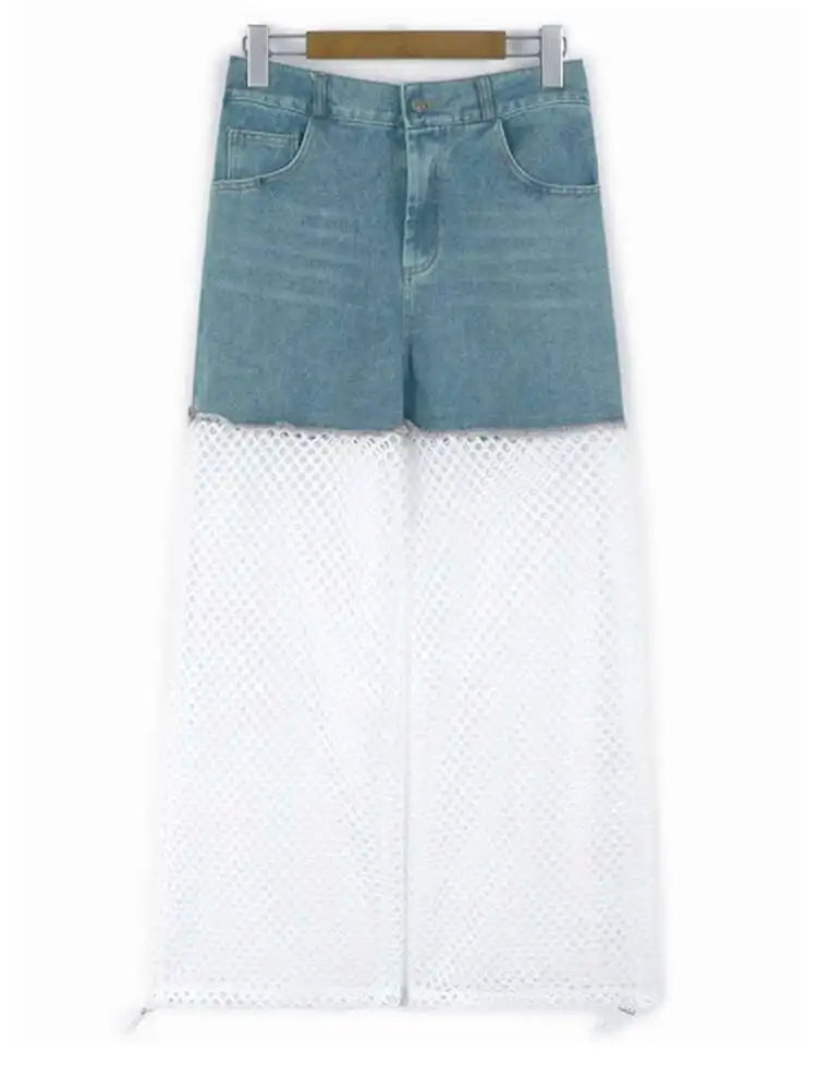 High Waist Black Denim Hollow Out Long Casual Wide Leg Jeans New Women Trousers Fashion Tide Spring Autumn 2025 1DH9802