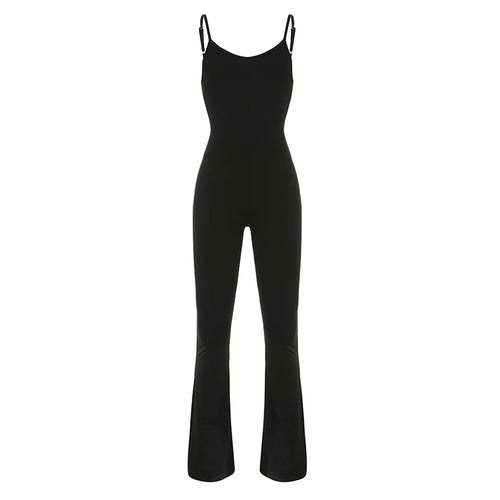 Load image into Gallery viewer, Streetwear Fashion Fitness Sexy Jumpsuit Women Black Spaghetti Strap Sporty Chic One Pice Playsuit Gym Sexy Clothing
