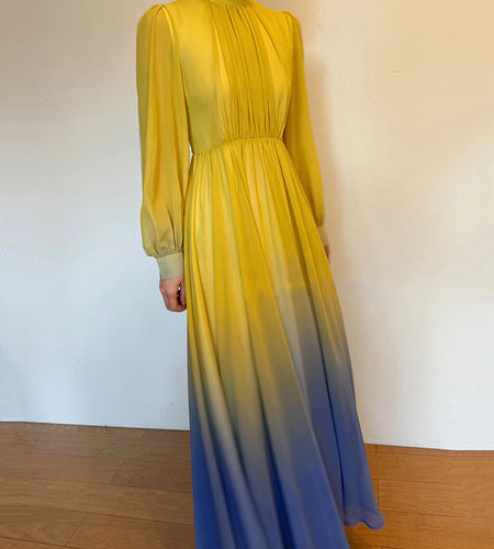 Hit Color Spliced Belt Elegant Dresses For Women O Neck Long Sleeve High Waist Casual Temperament Dress Female New