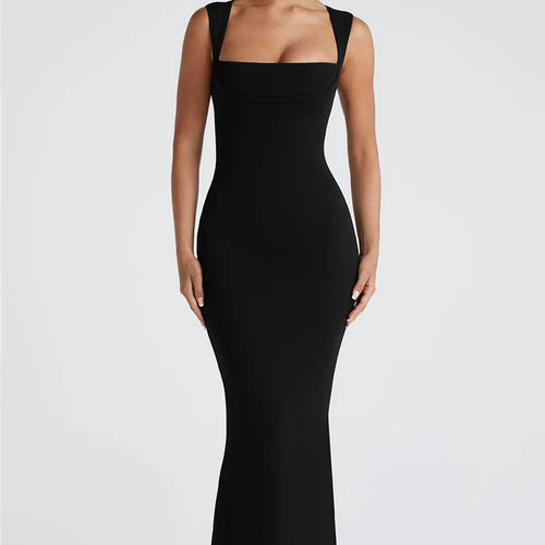 Load image into Gallery viewer, Square Collar Sleeveless Sexy Maxi Dress For Woman Fashion Spring Summer New High Waist Bodycon Club Party Long Dress
