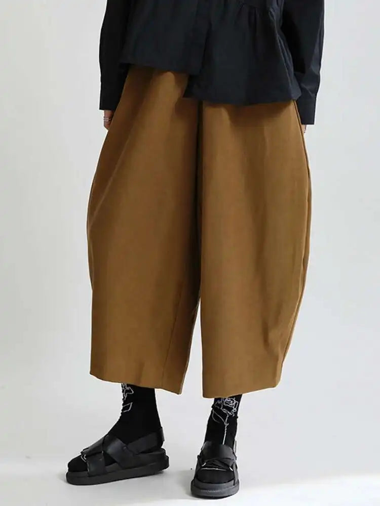 High Elastic Waist Coffee Shaped Long Wide Leg Pants New Loose Fit Trousers Women Fashion Tide Spring Autumn 2025 1DE2958