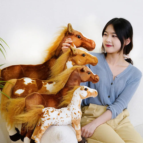 Load image into Gallery viewer, 28-70CM Simulation Horse Plush Toys Cute Stuffed Animal Doll Soft Realistic Horse Toy Kids Newborn Birthday Gift Home Decoration
