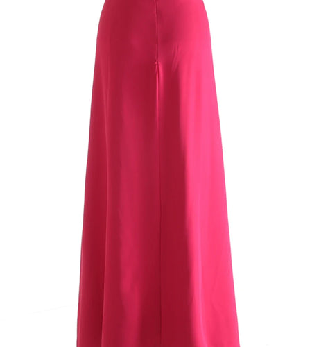High Waist Rose Red Rivet Pleated Elegant Long A-line Half-body Skirt Women Fashion Tide New Spring Autumn 2025 1DJ0915