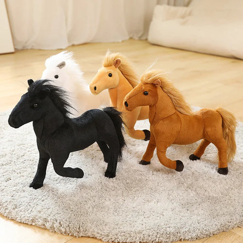 Load image into Gallery viewer, 28-70CM Simulation Horse Plush Toys Cute Stuffed Animal Doll Soft Realistic Horse Toy Kids Newborn Birthday Gift Home Decoration
