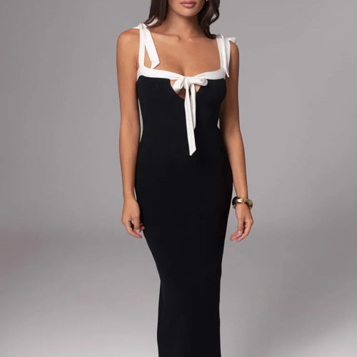 Load image into Gallery viewer, Elegant Sleeveless Elastic Slim Evening Dress Female Sexy Square Neck Backless Long Dress Autumn/Winter 2024 Vestido
