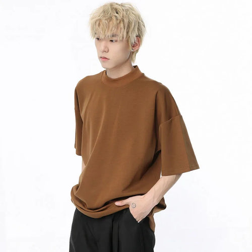 Load image into Gallery viewer, Round Neck Male T-shirt Simple Solid Color Men&#39;s Short Sleeve Tops Korean Stylish Solid Color Menwear Summer Trend 9C4742
