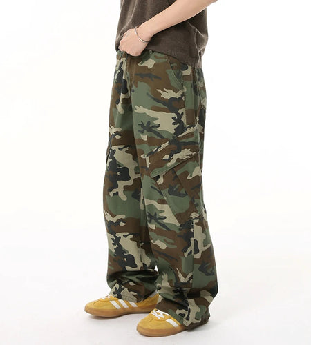 Hign Street Men's Jeans New American Stylish Large Pocket Fashion Washed Loose Design Male Trousers Summer 2025 9W1692