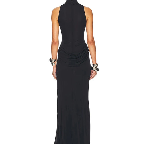 Load image into Gallery viewer, Summer Split Maxi Tank Dress Women Gown Fashion Solid Elegant High Waist Ruched Slim Evening Club Party Long Dress
