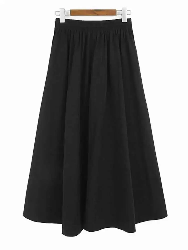 High Elastic Waist Gray Brief Long Elegant A-line Half-body Skirt Women Fashion Tide New Spring Autumn 2025 1DH6196