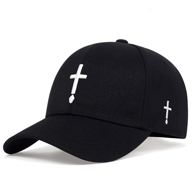 Men Women Fashion Embroidery Cross Baseball Cap Cotton Snapback Dad Hat Bone Casquette Summer Couple Hip Hop Caps