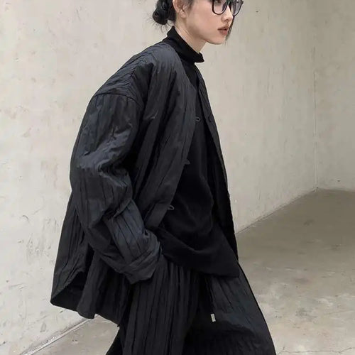 Load image into Gallery viewer, Black Big Size Keep Warm Cotton-padded Jacket New O-neck Long Sleeve Women Coat Fashion Tide Autumn Winter 2025 1DH8377
