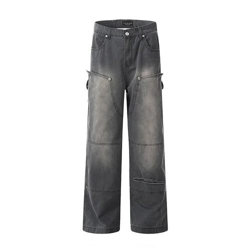 Load image into Gallery viewer, Men&#39;s Jeans New Korean Rivet Washed Distressed Trendy Line Design Gradient Color Stylish Male Summer Trousers 9W1885
