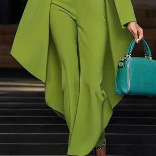 Load image into Gallery viewer, Spring Jumpsuits Woman Elegant Cold Shoulder Batwing Sleeves Summer Green One Pieces Outfit Luxury Casual Jumpsuit
