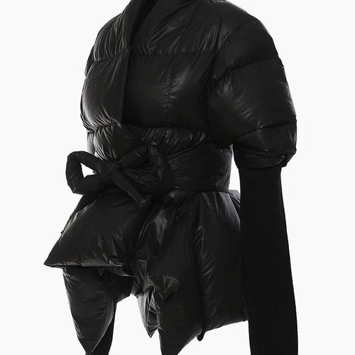 Load image into Gallery viewer, Camouflage Knitting Irregular Cotton-padded Coat Long Sleeve Loose Fit Women Parkas Fashion New Autumn Winter 2025 7AB2058
