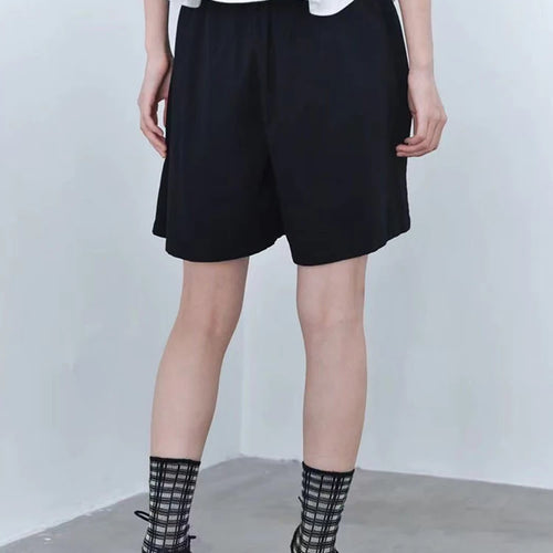 Load image into Gallery viewer, Women Brown Irregular Spliced Casual Wide Leg Shorts New High Waist Trousers Fashion Tide Spring Summer 2025 1DJ1433
