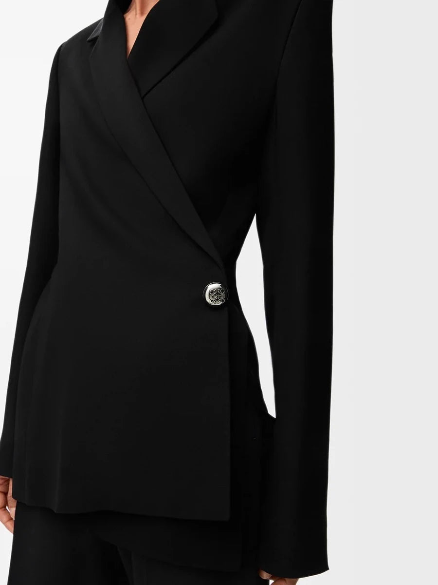 Solid Slimming Minimalist Jackets for Women Lapel Long Sleeves Tunic Temperament Jacket Female Fashion Clothing New