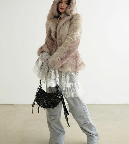 High Elastic Waist Gray Drawstring Pocket Pleated Wide Leg Pants New Trousers Women Fashion Spring Autumn 2025 1DH9337