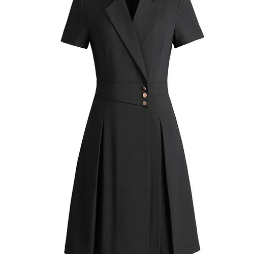 Load image into Gallery viewer, Women Solid Elegant Single Breasted Suit Dress 2024 Summer New Fashion Clothing High Waist Slim Short Sleeved Party Blazer Dress
