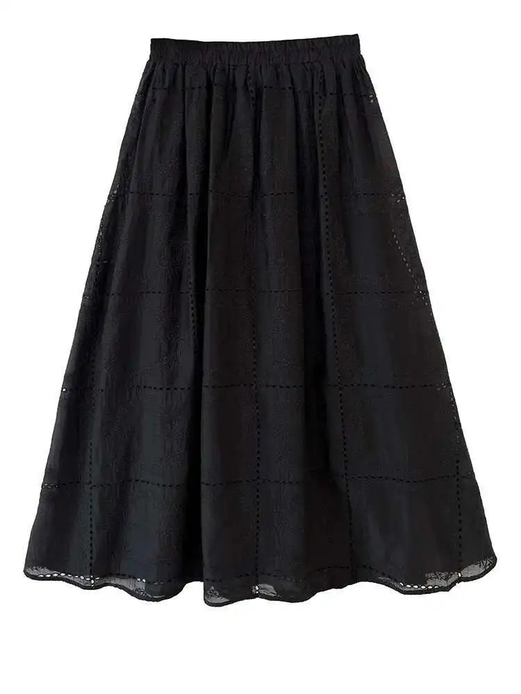 Lace Big Size Shirt Half-body Skirt Two Pieces Suit New Round Neck Long Sleeve Women Fashion Spring Autumn 2025 1DJ0062