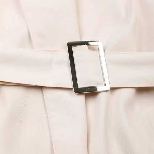 Load image into Gallery viewer, Women Beige Brief Belted Casual Trench New Lapel Long Sleeve Windbreaker Fashion Tide Spring Autumn 2025 CPG1179
