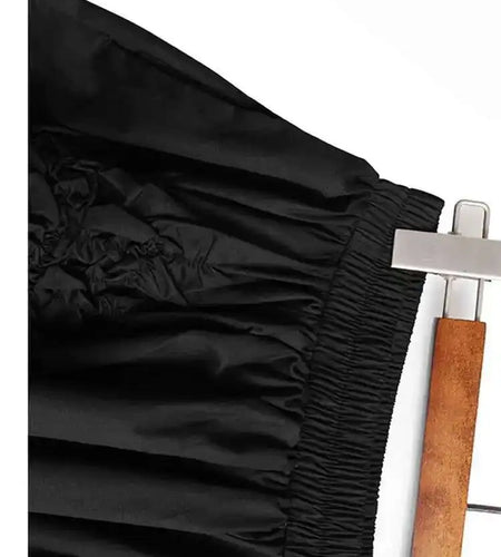 High Elastic Waist Black Irregular Pleated Design Casual Half-body Skirt Women Fashion Tide New Spring Autumn 2025 1DH5018