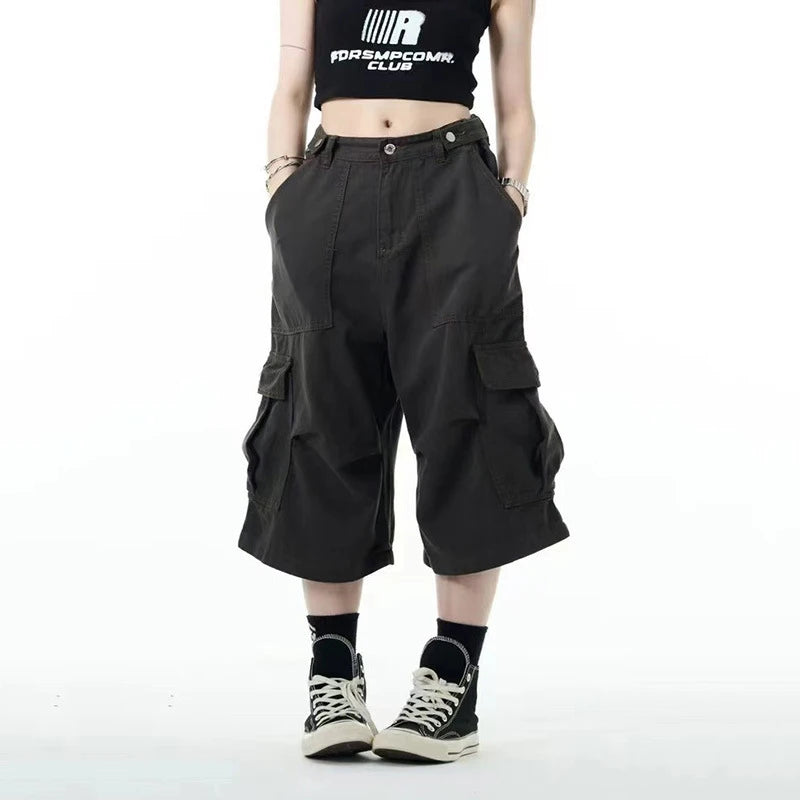 Men's Causal Cargo Pants New American Style Threedimensional Pocket Design Straight Leg Stylish Male Loose Bottoms 9W1859