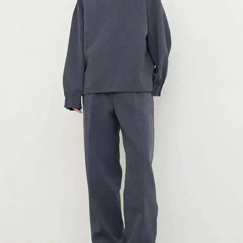 Load image into Gallery viewer, Pleated Sweatshirt Wide Leg Pants Three Piece Suit New Round Neck Long Sleeve Women Fashion Spring Autumn 2025 1DH1410
