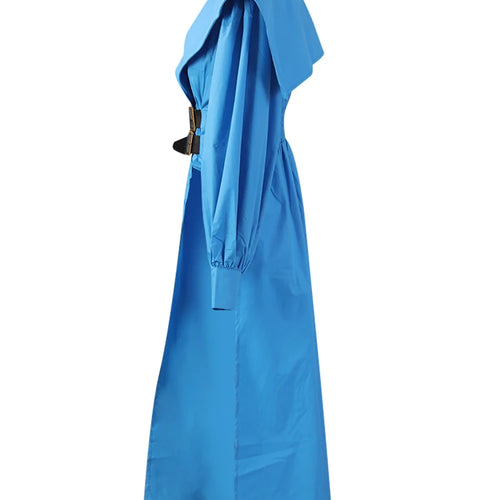 Load image into Gallery viewer, Women Black Irregular Shirt Dress New Lapel Lartern Long Sleeve Belt Waist Loose Fashion Tide Spring Autumn 2025 1DH2257
