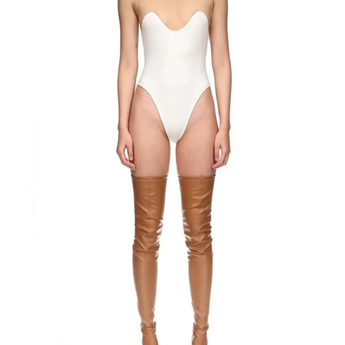 Load image into Gallery viewer, Solid Spliced Mesh Slimming Jumpsuit For Women O Collar Sleeveless High Waist Minimalist Jumpsuits Female Fashion
