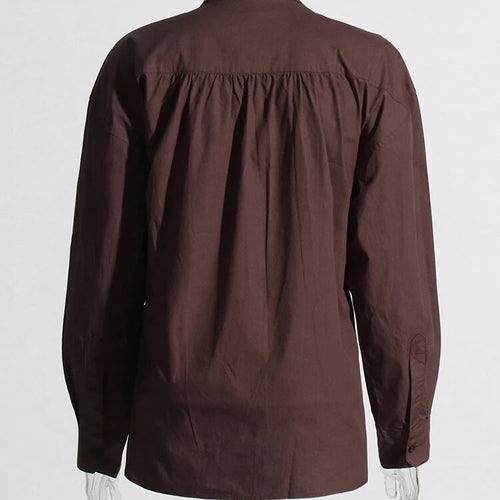 Load image into Gallery viewer, Minimalist Spring Shirts For Women Lapel Long Sleeve Casual Loose Solid Blouse Female Fashion Style Clothing
