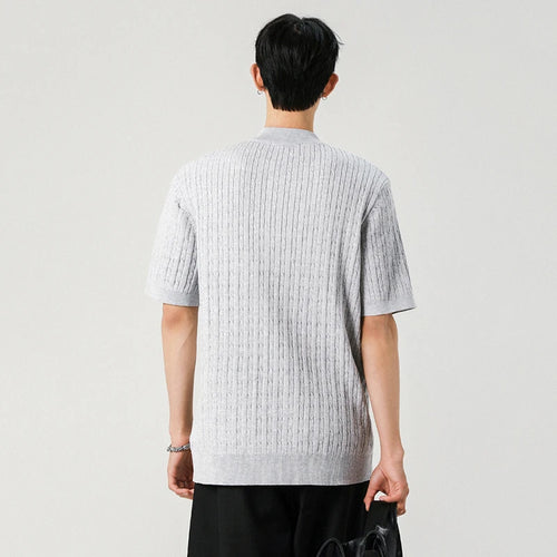 Load image into Gallery viewer, Men&#39;s T-shirts Short Sleeve Button Design New Korean Style Solid Color Round Neck Trendy Simple Male Tees 9W1938
