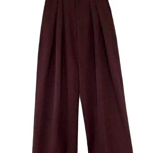 Load image into Gallery viewer, High Waist Wine Red Brief Pleated Long Wide Leg Elegant Pants New Trousers Women Fashion Tide Spring Autumn 2025 1DH6980
