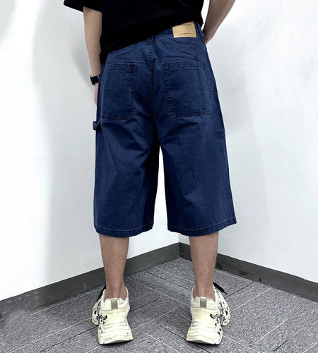 Men's Cargo Shorts New American Hip Hop Style Worn-out Hole Design Large Silhouette Multi Pockets Trendy Male Pants 9W1768