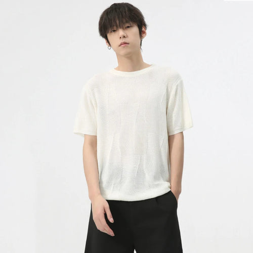 Load image into Gallery viewer, Minimalist Thin Men&#39;s Tops Loose Casual Round Neck Short Sleeve T-shirt Summer New Stylish Male Clothing 9C6023
