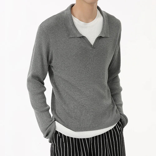 Load image into Gallery viewer, Korean Design Men&#39;s Knits Fake Two-piece Round Collar Contrast Color Casual Male Sweater Stylish Simple Autumn 9C6936
