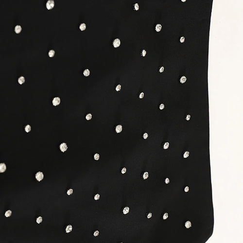 Load image into Gallery viewer, High Waist Black Rhinestones Shining Elegant Long Half-body Skirt Women Fashion Tide New Spring Autumn 2025 1DJ1269
