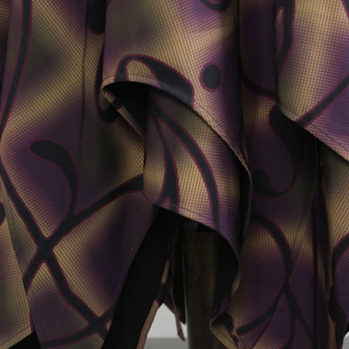 Load image into Gallery viewer, Women Purple Print Irregular Elegant Spaghetti Strap Dress New V-Neck Sleeveless Fashion Tide Spring Autumn 2025 1DJ0346
