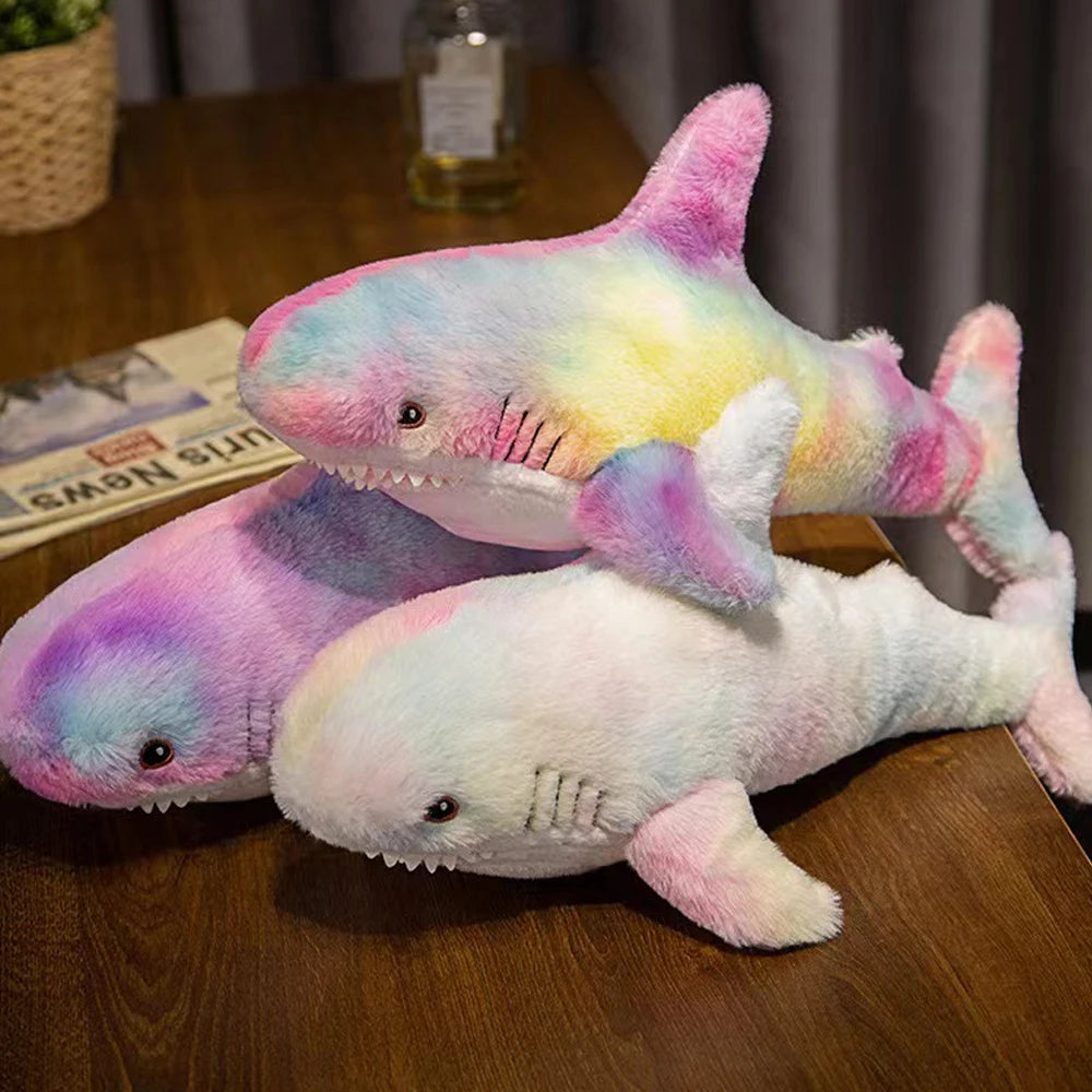 1pc 45/60CM Kawaii Multicolour Plush Shark Plush Toys Cartoon Animal Shark Doll Lovely Birthday Gift for Kids Boys